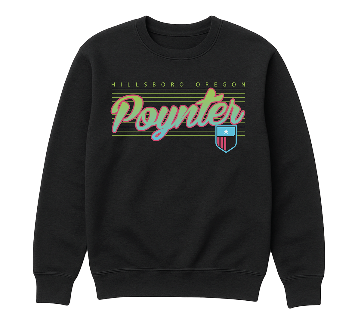 Retro Script Crew Neck - Black