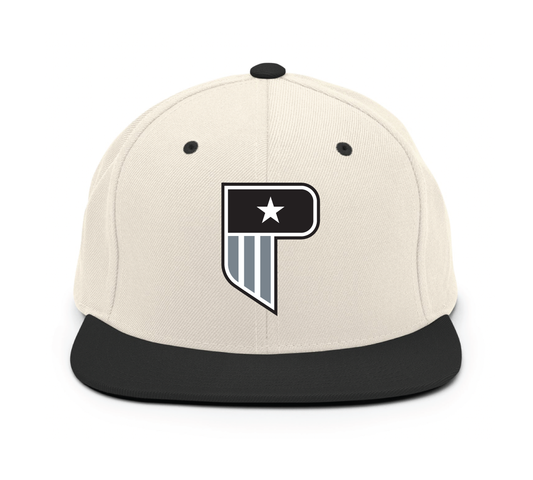 Poynter P Snapback Cap - Natural/Black